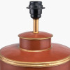 Penguin Tobacco Hand Painted Metal Table Lamp Base with Bow 40cm Tobacco Velvet Cylinder Lampshade