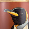 Penguin Tobacco Hand Painted Metal Table Lamp Base with Bow 40cm Tobacco Velvet Cylinder Lampshade