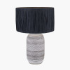 Kira White and Black Textured Stoneware Table Lamp Base