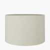 Malone Textured Apricot Squares Design Stoneware Table Lamp Base with Lino 40cm Cream Self Lined Linen Drum Lampshade