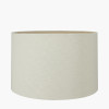 Malone Textured Apricot Squares Design Stoneware Table Lamp Base with Lino 40cm Cream Self Lined Linen Drum Lampshade