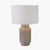 Sidra Grey Stoneware Etch Detail Table Lamp Base