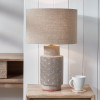 Sidra Grey Stoneware Etch Detail Table Lamp Base