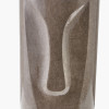 Visage Grey Face Design Tall Stoneware Table Lamp Base with Henry 45cm White Handloom Cylinder Lampshade