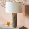 Visage Grey Face Design Tall Stoneware Table Lamp Base