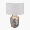 Papillon Butterfly Ceramic Table Lamp Base with Harry 35cm Ivory Poly Cotton Cylinder Drum Lampshade