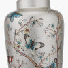 Papillon Butterfly Ceramic Table Lamp Base with Harry 35cm Ivory Poly Cotton Cylinder Drum Lampshade