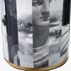 Fenella Black and White Photographic Design Table Lamp Base with Zara 40cm Black Silk Cylinder Drum Lampshade