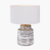 Paihia White Wash Wood Textured Short Table Lamp Base