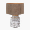 Paihia White Wash Wood Textured Short Table Lamp Base