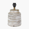 Paihia White Wash Wood Textured Short Table Lamp Base