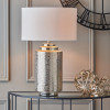 Zuri Large Shiny Silver Metal Pot Table Lamp Base