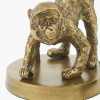 Vervet Antique Brass Metal Monkey Table Lamp Base with Lino 30cm Black Self Lined Linen Drum Lampshade