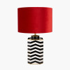 Oskar Black and White Chevron Hand Painted Metal Table Lamp Base