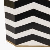 Oskar Black and White Chevron Hand Painted Metal Table Lamp Base