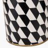 Victor Black and White Geometric Hand Painted Metal Table Lamp Base