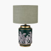 Saskia Forest Green Tall Cheetah Ceramic Table Lamp Base