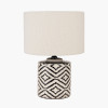 Chirala Black and White Ikat Ceramic Table Lamp Base