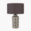 Chirala Black and White Tall Ikat Ceramic Table Lamp Base