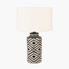 Chirala Black and White Tall Ikat Ceramic Table Lamp Base