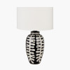 Elkorn Black and White Tall Coral Ceramic Table Lamp Base