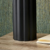 Petula Black Metal Scallop Table Lamp with Bloom 45cm White Handloom Scalloped Cylinder Shade