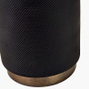 Alnico Black and Brass Metal Textured Table Lamp Base with Harry 35cm Ivory Poly Cotton Cylinder Drum Lampshade