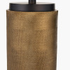 Aurelio Brass and Black Metal Textured Table Lamp Base with Lino 35cm White Self Lined Linen Drum Lampshade