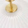 Emilia White Ribbed Glass and Gold Metal Oval Table Lamp Base