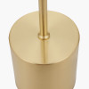 Bella White Ribbed Glass and Gold Metal Squoval Table Lamp