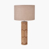 Aurelia Embossed Natural Wood Tall Table Lamp Base