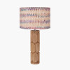 Aurelia Embossed Natural Wood Tall Table Lamp Base