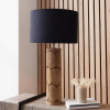 Aurelia Embossed Natural Wood Tall Table Lamp Base