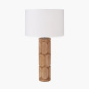 Aurelia Embossed Natural Wood Tall Table Lamp Base