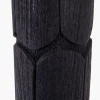 Aurelia Embossed Black Wood Tall Table Lamp Base with Lino 35cm White Self Lined Linen Drum Lampshade