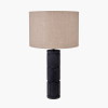 Aurelia Embossed Black Wood Tall Table Lamp Base