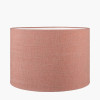 Cezara Embossed Grey Wood Wide Table Lamp Base with Edward 40cm Apricot Linen Cylinder Lampshade