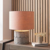 Cezara Embossed Grey Wood Wide Table Lamp Base