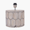 Cezara Embossed Grey Wood Wide Table Lamp Base