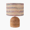 Nelu Natural Engraved Wood Dome Table Lamp Base