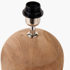 Nelu Natural Engraved Wood Dome Table Lamp Base