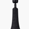 Ioan Black Engraved Wood Bottle Table Lamp Base