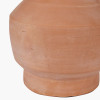 Inna Natural Urn Terracotta Table Lamp Base with Henry 35cm White Handloom Cylinder Lampshade