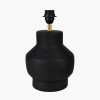 Inna Black Urn Terracotta Table Lamp Base with Lino 35cm White Self Lined Linen Drum Lampshade