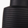 Sierra Black Tall Ribbed Terracotta Table Lamp Base with Lino 35cm White Self Lined Linen Drum Lampshade