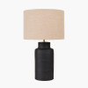 Sierra Black Tall Ribbed Terracotta Table Lamp Base