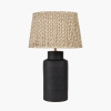 Sierra Black Tall Ribbed Terracotta Table Lamp Base