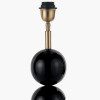 Sofia Black and Gold Enamel 3 Ball Table Lamp Base with Harry 35cm Black Poly Cotton Cylinder Drum Lampshade