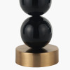 Sofia Black and Gold Enamel 3 Ball Table Lamp Base with Harry 35cm Black Poly Cotton Cylinder Drum Lampshade