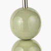 Sofia Sage and Silver Enamel 3 Ball Table Lamp Base with Edward 35cm Pistachio Green Linen Cylinder Lampshade